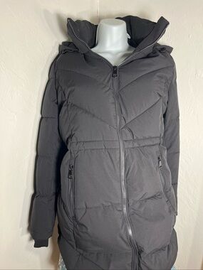 Calvin Klein Women's Black Puffer Coat with Hood Classic retail $400